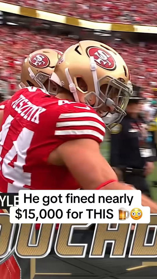 Kyle Juszczyk was fined $14,926 for this celebration against Miami.

The NFL stated: “Your imitation of chugging  a beer constituted an offensive demonstration and could reasonably be construed as being in poor taste.”

#NFL 