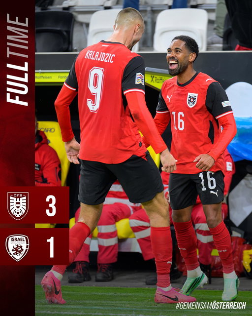 GEMMAAAA! 👊🏽
__________
FT | 🇦🇹 3:1 🇮🇱 | #GemeinsamÖSTERREICH #AUTISR 