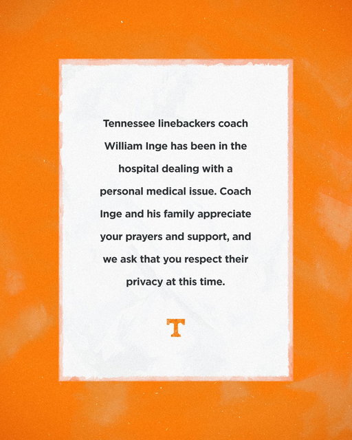 Pray for Coach Inge 🙏 