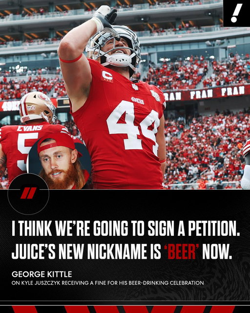 George Kittle has a new nickname for Kyle Juszczyk 🍺 