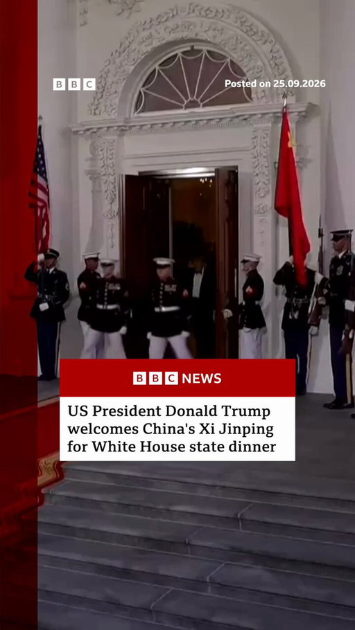 US President Donald Trump and First Lady Melania have welcomed China's Xi Jinping and his wife Peng Liyuan to the White House for a state dinner. Live updates: https://t.co/gHsASU2JwA 