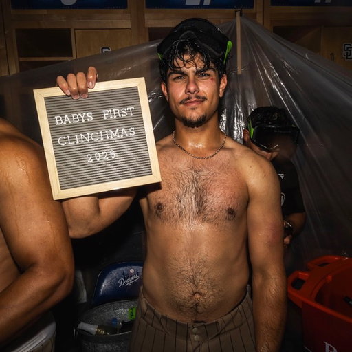 When the Padres clinched a playoff berth last night, catcher Ethan Salas was unable to participate in all of the festivities, since he’s still under the legal drinking age.

They didn’t want him to be left out though 😂 

(via @Padres) 