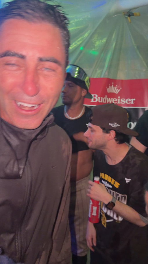 AJ Preller to Ty France during the Padres clinching celebration: “Did we win the Nola trade?” 😂 

The Padres traded France to the Mariners for Austin Nola in 2020. France is back with San Diego in 2026, and has been one of their best hitters this season. 

https://x.com/973TheFanSD/status/2103364237989154993/video/1
