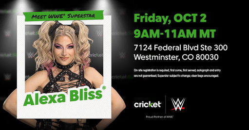 Denver, @AlexaBliss_WWE is headed your way! Line up early 💚 