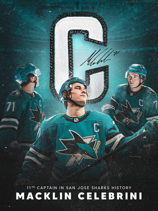 It's official. Macklin Celebrini is the 11th full-time Captain of the San Jose Sharks. 