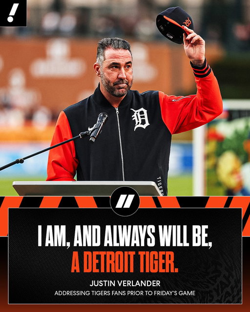 Justin Verlander left his heart in Detroit 🧡

The three-time AL Cy Young winner will retire at season's end. 