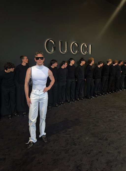 just me and the lads at gucci 