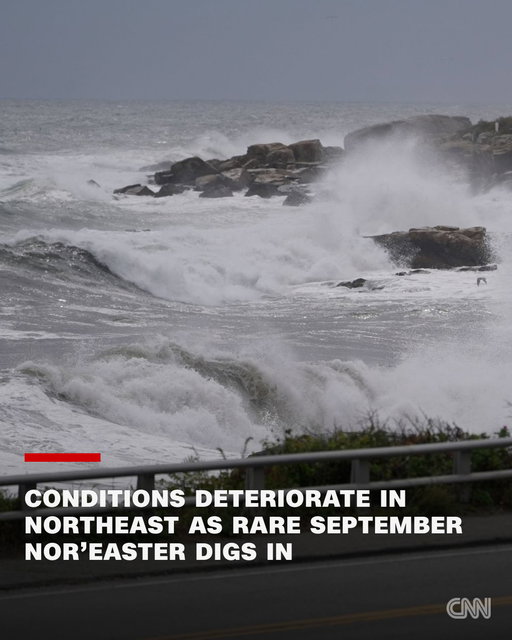 A strong early season nor'easter has arrived in the Northeast and is delivering a prolonged stretch of strong wind, soaking rain and coastal flooding to the region through the weekend. Follow live updates. https://t.co/JjQ2Z4YGvO 