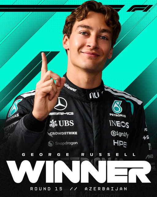 GEORGE RUSSELL WINS THE AZERBAIJAN GRAND PRIX!! 🏁🏆🎉

#F1 #AzerbaijanGP 