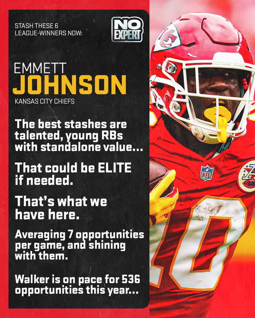 Stash These 6 League-Winners NOW:

1. Emmett Johnson… 
