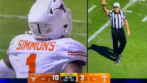CALL: Unsportsmanlike conduct on Texas (-4.5) for 'simulating using the restroom'

The call turned a 4th and 29 to a 1st and 10 😭

