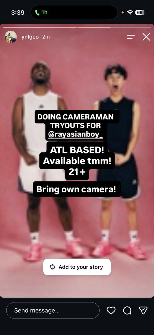Text geo on IG if u want to try out for cameraman 