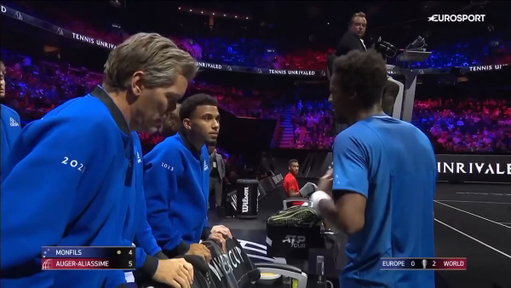 Gael Monfils’ honest reaction on the bench:

​“They called me, told me the Laver Cup is so nice, you can be free... I’m here to have fun, and he gets mad. I don’t want to hurt him.”

​Two completely different mindsets.

