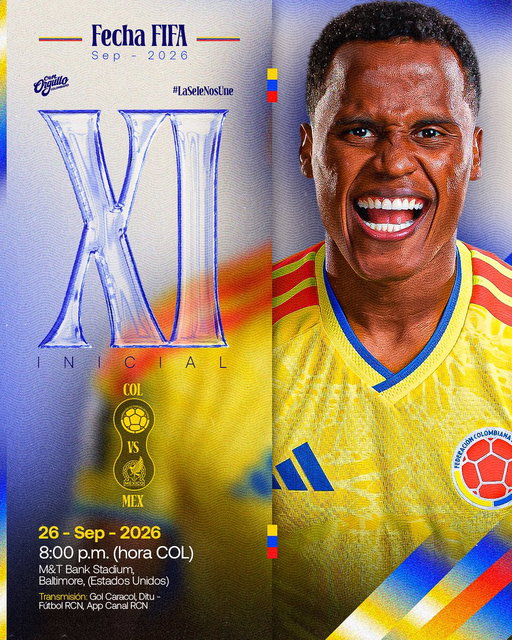 🚨 𝐓𝐈𝐓𝐔𝐋𝐀𝐑

Así formará nuestra 𝐒𝐞𝐥𝐞𝐜𝐜𝐢𝐨́𝐧 𝐂𝐨𝐥𝐨𝐦𝐛𝐢𝐚 𝐌𝐚𝐬𝐜𝐮𝐥𝐢𝐧𝐚 𝐝𝐞 𝐌𝐚𝐲𝐨𝐫𝐞𝐬 para enfrentar a México 🇲🇽 𝐞𝐧 𝐞𝐥 𝐀𝐦𝐢𝐬𝐭𝐨𝐬𝐨 𝐈𝐧𝐭𝐞𝐫𝐧𝐚𝐜𝐢𝐨𝐧𝐚𝐥

#ConOrgulloColombiano🇨🇴 