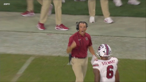 Shane Beamer was NOT happy with Dylan Stewart. 