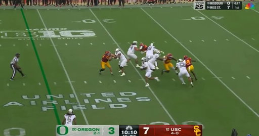 Dante Moore just got knocked out

USC celebrated after  