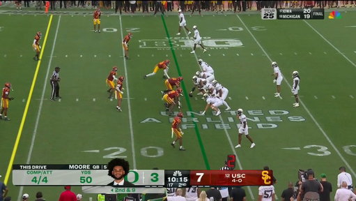 Dylan Raiola is in at QB for Oregon after Dante Moore was injured on this brutal targeting hit 
 