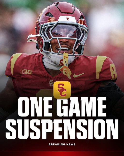 Breaking: USC has suspended Desman Stephens II for Saturday’s game vs. Washington, the team announced.

The USC LB was ejected after a late hit on Oregon QB Dante Moore. 