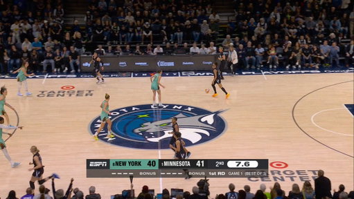 Olivia Miles (9 PTS) knocks down the triple to end the 1H 🎯

Minnesota leads by 4 at the break in Game 1 of the first round of the 2026 WNBA Playoffs on ABC!
 