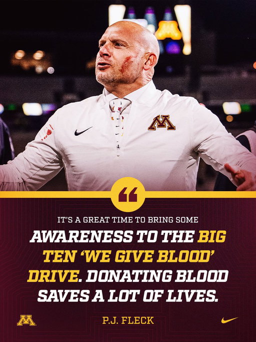Some things are bigger than football. Donate to the Big Ten 'We Give Blood' Drive.

🔗 : https://z.umn.edu/bnib

#SkiUMah 