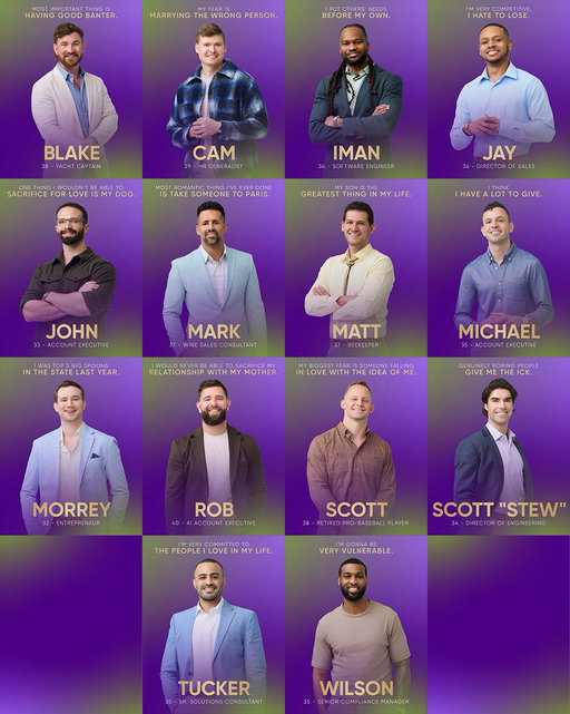 Meet the men of LOVE IS BLIND: BOSTON

Premiering October 14 