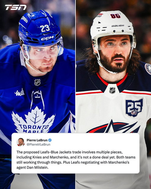 The Maple Leafs and Blue Jackets are reportedly in trade talks surrounding multiple pieces including Kirill Marchenko and Matthew Knies, per Pierre LeBrun. 