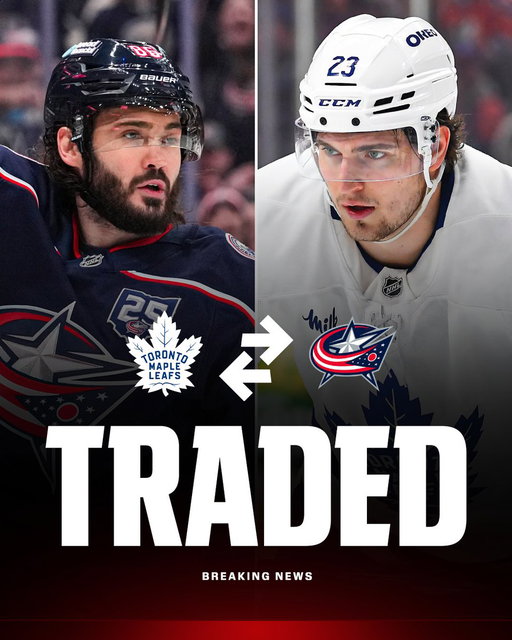 Breaking: Matthew Knies has been traded to the Columbus Blue Jackets while Kirill Marchenko (with a six-year extension, $12.5 million AAV) and goalie Elvis Merzļikins are going to the Toronto Maple Leafs, sources told @wyshynski and @emilymkaplan. 