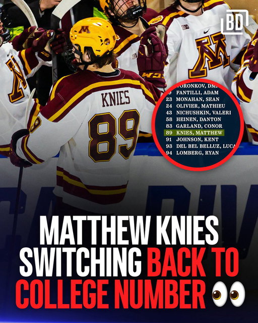 Looks as though Matthew Knies will be donning the number 89 for the first time since his days at the University of Minnesota 👀

(via: @BlueJacketsNHL) 