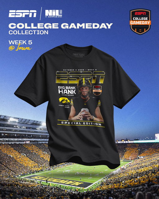 Our Iowa x ESPN College GameDay Collection has dropped! 

Featuring Hank Brown, Kamari Moulton and Coach Ferentz

Take a closer look at the designs ⬇️i 