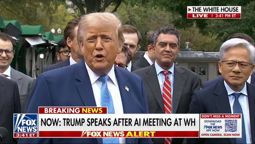 BREAKING: President Trump says that he and tech leaders have officially changed the name of AI to 'Super Intelligence.' 