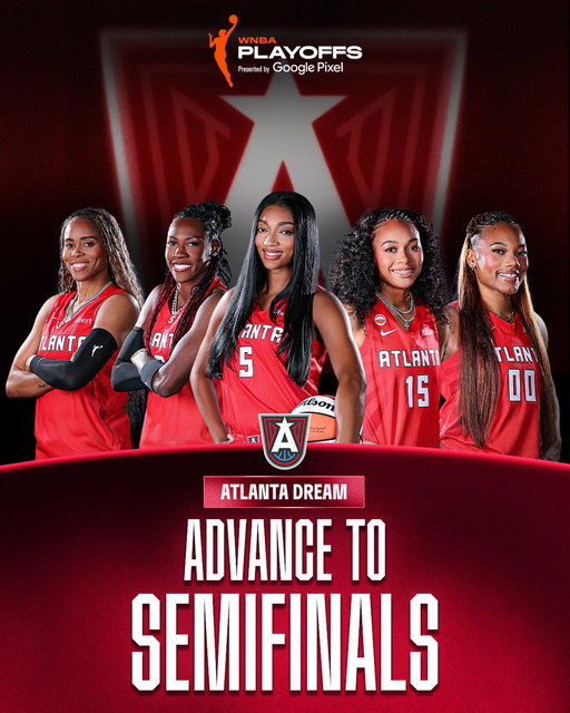 🅰️ THE @ATLANTADREAM ARE SEMIFINALS BOUND 🅰️

The Dream advance after defeating the Mystics 2-0 in the First Round.

2026 WNBA Playoffs presented by Google Pixel | @madebygoogle 