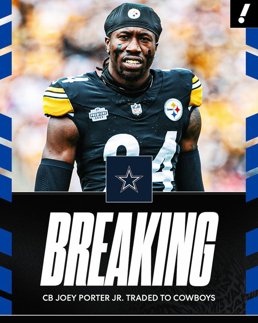 BREAKING: The Steelers and Cowboys are finalizing a trade to send CB Joey Porter Jr. to Dallas, per @TomPelissero. 