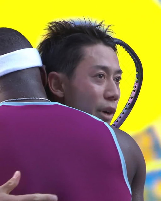 The final point of Kei Nishikori's career 🙌

Frances Tiafoe advances thanks to a 6-4 6-4 victory over Kei Nishikori who finishes his playing career 

#japanopentennis 