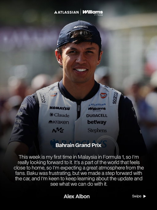 Excited to be in Sepang for the Bahrain Grand Prix 🇧🇭 

Hear from Alex and Carlos ahead of the weekend 🗣️ 