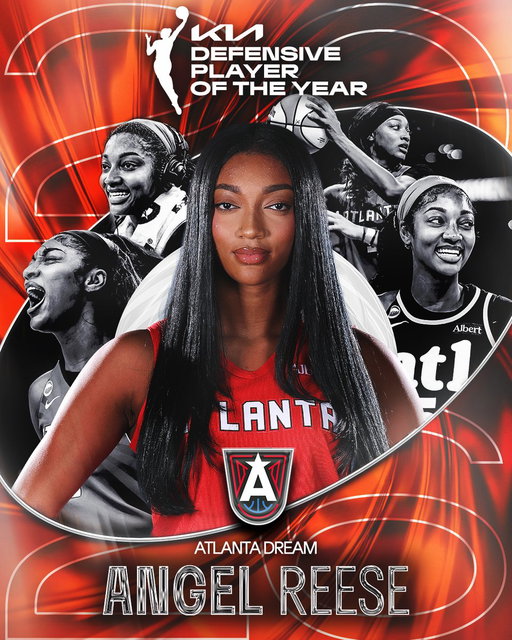 DEFENSIVE EXCELLENCE 🏆

Angel Reese is the 2026 @Kia Defensive Player of the Year after a standout season with the @AtlantaDream, averaging 16.4 PPG, 12.1 RPG, 2.8 APG, 1.8 SPG!

#KIADPOY | #WNBASeason30 