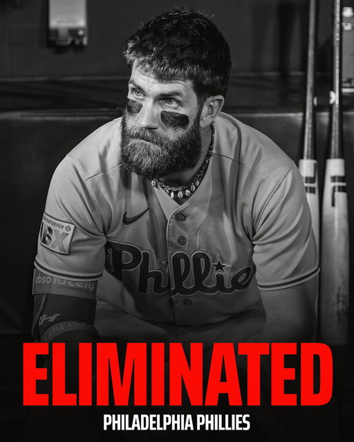Philadelphia Phillies' last 5 season results: 

2022 - Lost in World Series ❌
2023 - Lost in NLCS ❌
2024 - Lost in NLDS ❌
2025 - Lost in NLDS ❌
2026 - Lost in Wild Card Round ❌

A third straight early postseason exit. 
