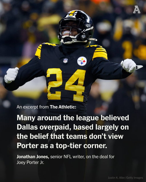 Joey Porter Jr. to Dallas may be one of the biggest gaps between public and league perception of a trade. 

Some around the NFL believe the Cowboys overpaid. Others view the future second as essentially a 2027 third.

More from @jjones9: https://t.co/uKBYyZwRFj 
