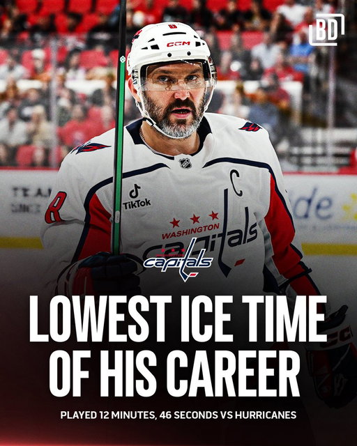 Alex Ovechkin saw the least amount of ice time of his career (excluding games he was injured/ejected) in Washington's 5-2 win over Carolina 😳

(H/T @sammisilber) 