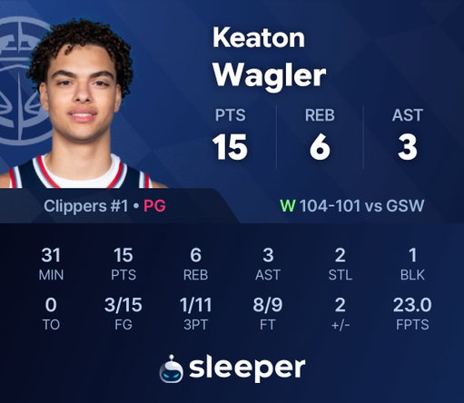 KEATON WAGLER IN HIS PRESEASON DEBUT:

15 PTS
6 REB
3 AST
3/15 FG

What a start for the rookie 👀🔥 
