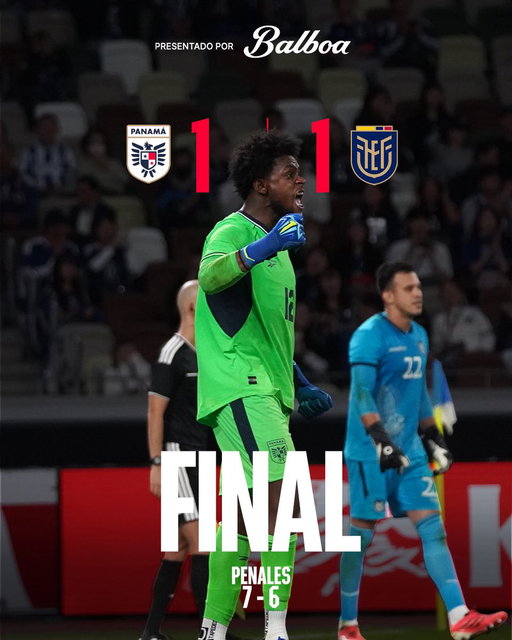 ¡GANÓ PANAMÁ 🔥🇵🇦!

#PanamáMayor🇵🇦 se queda con el tercer lugar de la Kirin Cup🏆 tras vencer a Ecuador en la tanda de penales. Josué Vergara anotó en el tiempo reglamentario. ¡Vamoos 🔥!

(7)🇵🇦1-1🇪🇨(6)

🏟️ Estadio Nacional de Tokio 🇯🇵
📺 @tvmaxdeportes y @deportes_rpc 

#MareaQueLate 🌊🇵🇦