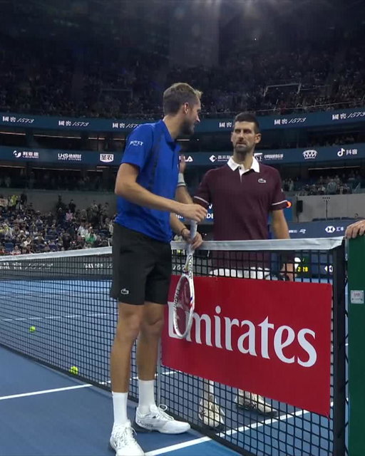 Not the ending we expected 😮 

@DjokerNole advances to the Beijing final after Medvedev is defaulted whilst down 5-7 3-5

#ChinaOpen 