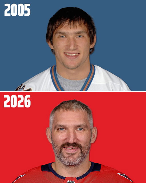 Alex Ovechkin in his rookie season &amp; final season...

One last ride for The Gr8 🐐 