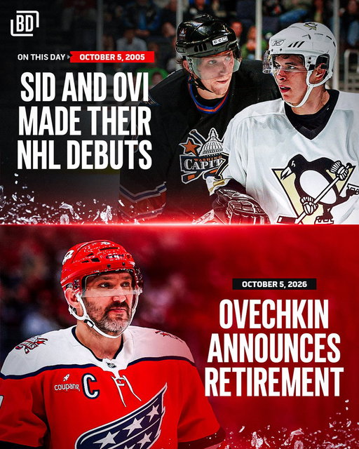 End of an Era. 🥹

21 years ago today, Sidney Crosby and Alex Ovechkin made their NHL debuts. 21 years later, The Great 8 has announced his retirement. 