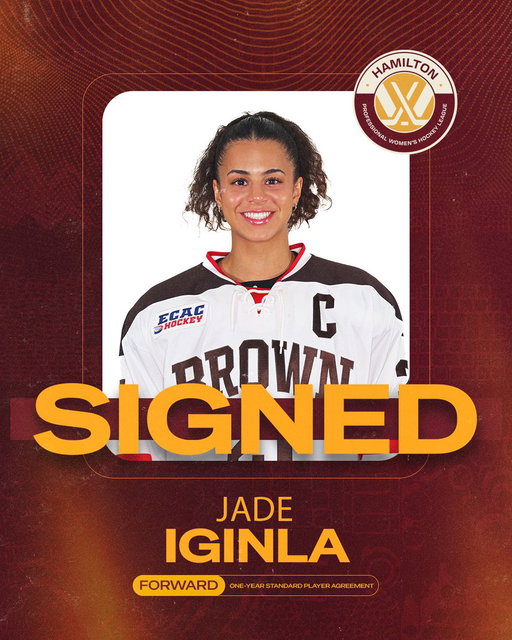 IGINLA IS IN THE HOUSE ❤️💛

We’ve signed forward and our second-round PWHL Draft pick, Jade Iginla, to a one-year Standard Player Agreement! ✍️

📰 Read More: https://www.thepwhl.com/en/teams/hamilton/news/2026/october/06/pwhl-hamilton-sign-second-round-pick-jade-iginla 