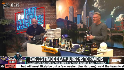 “Cam Jurgens is a really good center..

This is a wild trade by the Eagles and the Baltimore Ravens just got a lot better” ~ @aqshipley 

#PMSLive 