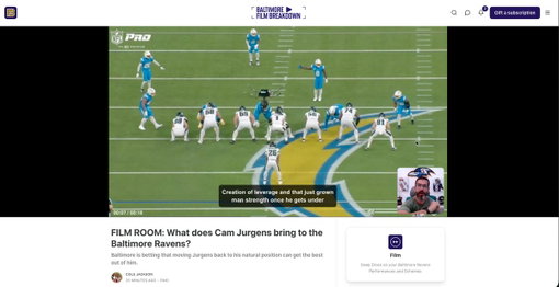 Having a 20 minute breakdown on Cam Jurgens film that quickly is insane @ColeJacksonFB 

Another vouch ++++ for @BaltimoreFilmBD 