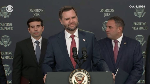 Asked for reaction to a government official asking someone to pay off debt in exchange for access to other officials, after reports of allegations involving U.S. ambassador to Greece Kimberly Guilfoyle, Vice President JD Vance said, “Obviously I don't love that,” but declined to weigh in on the specific allegations.

“Of course I don't like anybody selling access to another government official, certainly a high-level government official,” Vance told CBS News' @JenniferJJacobs, adding that he would like to “get the full story before offering a real opinion.”