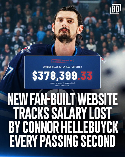 A new website, https://hellebucks.com/, is running a live tracker of the salary forfeited by Connor Hellebuyck every second of his suspension. 😅 