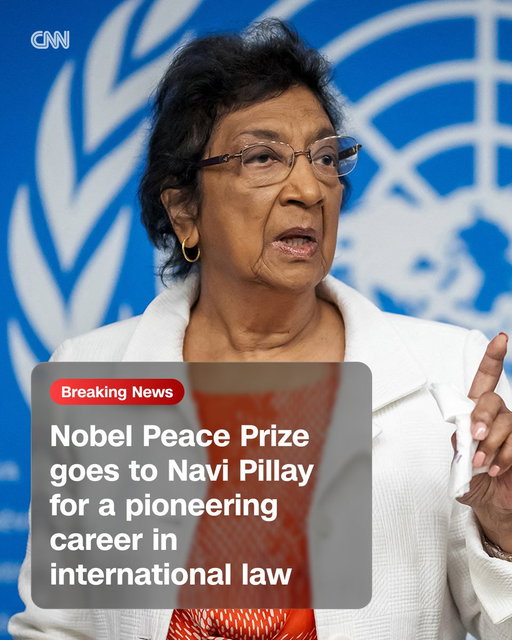 Jurist and international law pioneer Navi Pillay wins the 2026 Nobel Peace Prize for a career of "exceptional courage and integrity." Follow live updates: https://t.co/lnsc976H3n 