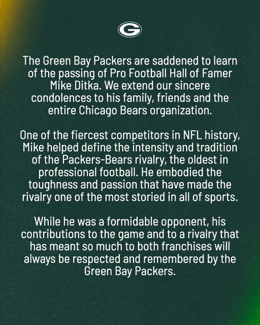 A statement from the Green Bay Packers 